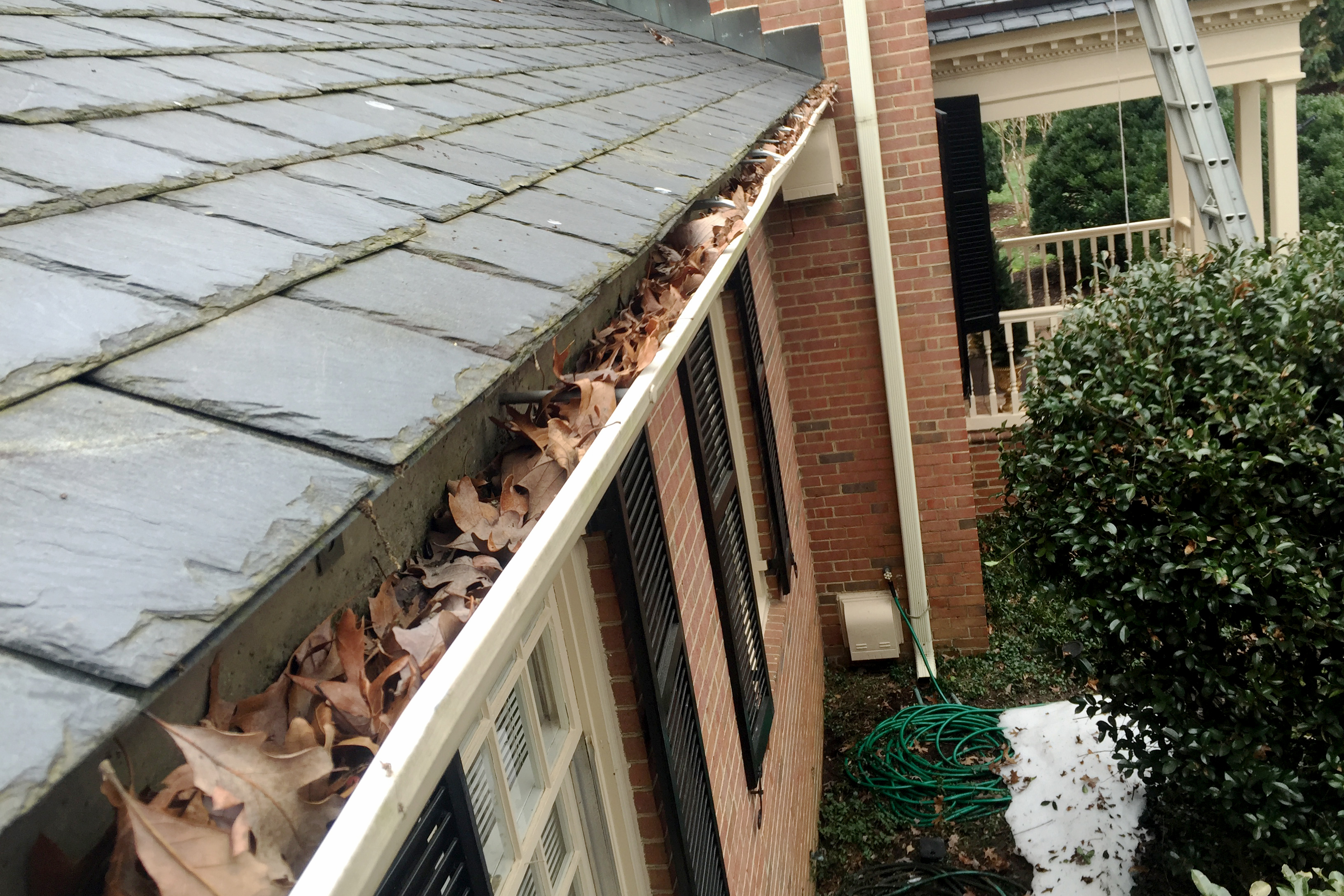 Leaf clogged gutters